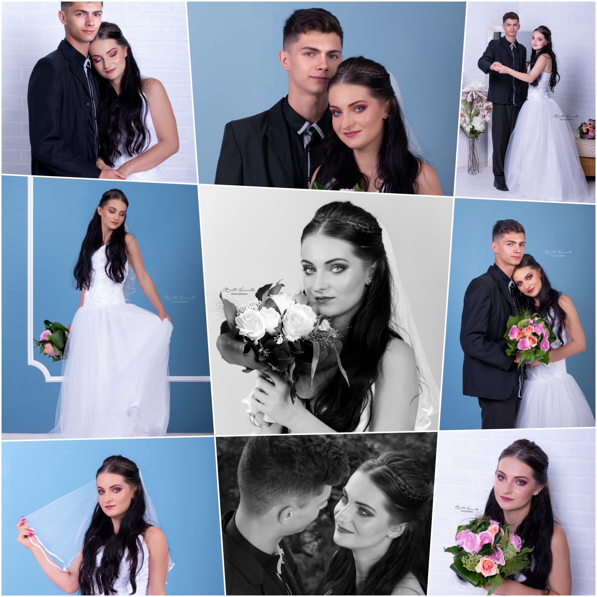 Montázs esküvői fotókból 